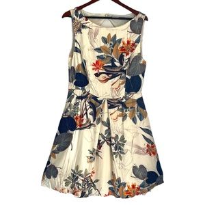 EShakti Custom Dress Size Large with Pockets Tropical Print Excellent Condition